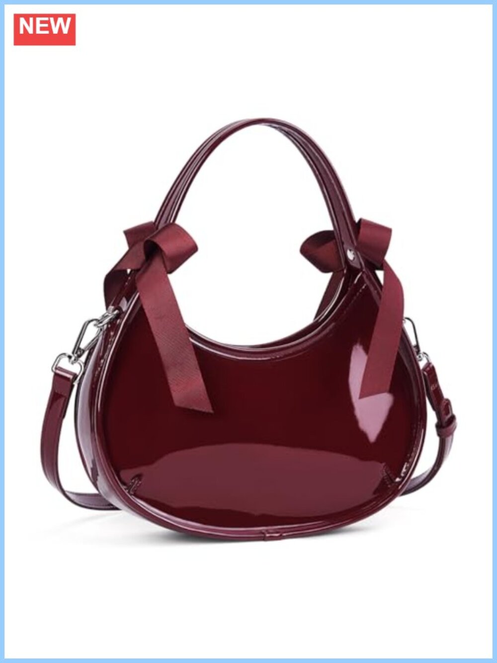Patent Leather Small Purse Clutch Crossbody Shoulder Handbag